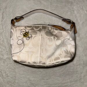 Coach White and Tan mini bumblebee Women's Bag